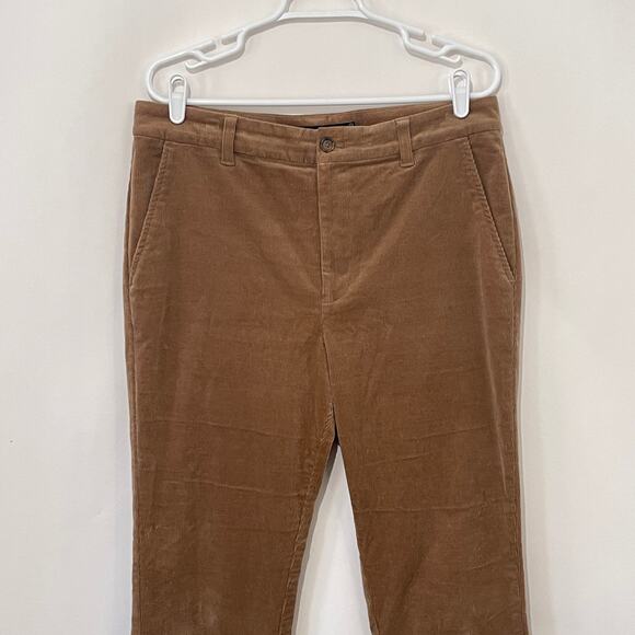Lauren Ralph Lauren Corduroy Flare Pants Womens 12 Flat Front Slash Pocket Brown - Picture 10 of 10